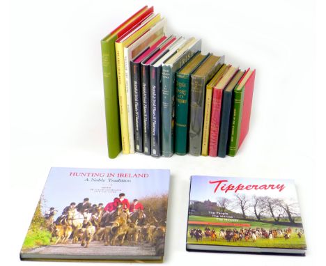 Fifteen 19th century and later Irish Sporting themed books, including 'Memoir of The Kilkenny Hunt' (pub. 1897, Dublin), quar
