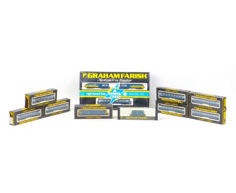 A collection of Graham Farish N-gauge model Inter-city locos and carriages, comprising a High Speed Inter-City 125 set with '