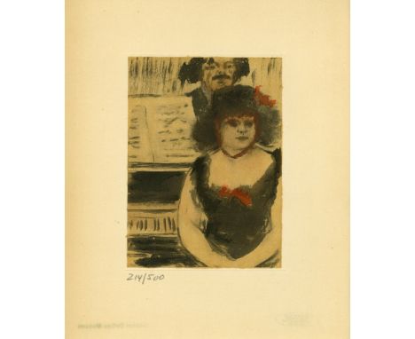 Artist: Edgar Degas (French, 1834 - 1917). Title: "Pianiste et le chanteur". Medium: Original color gravure with pochoir, aft