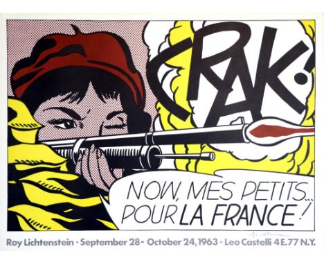 Artist: Roy Lichtenstein (American, 1923-1997). Title: "Crak! [Leo Castelli]". Medium: Original color offset lithograph poste