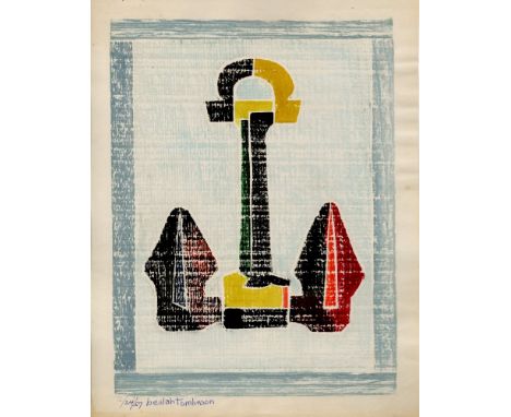 Artist: Beulah Tomlinson (American, 1898-1987). Title: "Anchor (State II)". Medium: White line color woodcut. Date: Composed 