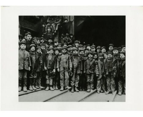 Artist: Lewis Hine (American, 1874-1940). Title: "A Group of the Youngest Coal Breaker Boys in a Pennsylvania Coal Mine, Sout