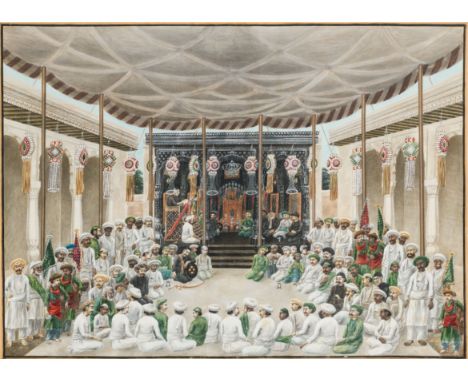 PRAYERS AND RECITATIONS AT THE MUHARRAM FESTIVAL, CIRCLE OF SEWAK RAM, PATNA, INDIA, CIRCA 1820-30 watercolour on thick paper