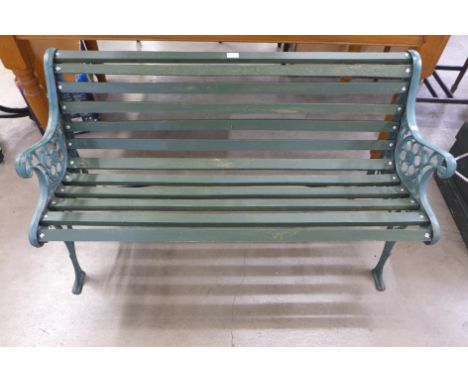A cast iron ended garden bench 
