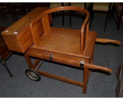 A set of portable oak jockey scales by Avery Birmingham, weighs up to 20 stones 