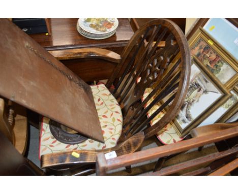 A pair of stick and wheelback carver chairs