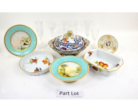 Quantity of table glass, Royal Worcester dinner wares and other ceramics