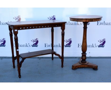 19th century rosewood wine table and a lamp table