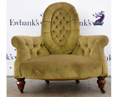 Early 20th century button back corner chair 
