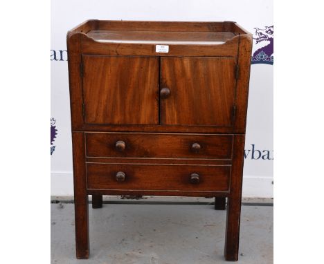 19th century mahogany tray topped commode 