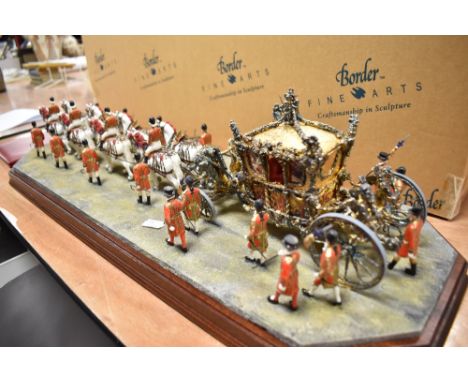 A Border Fine Arts 'The Coronation 1953' (Gold State Coach), model No. B0810 by Ray Ayres, issued 2003 limited edition 33/350