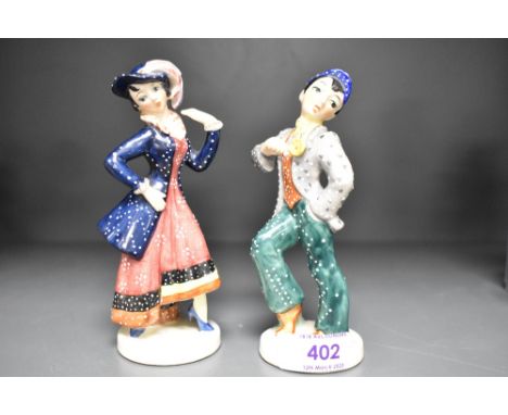 Goebel Pearly Queen &amp; King PEG 7/B &amp; 7A Figurines both with early back stamps.