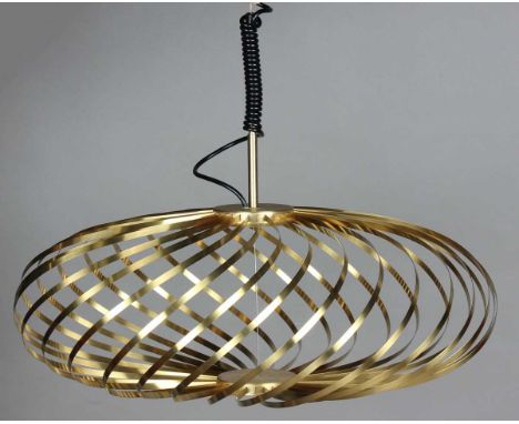 A Tom Dixon 'Spring' gilt metal ceiling light, diameter 60cm.