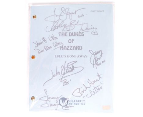 The Dukes Of Hazzard (American Action Television Series 1979-1985) - Celebrity Authentics - an autographed replica script for