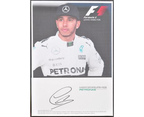 Formula 1 - Lewis Hamilton (British Racing Driver) - official Mercedes Petronas Formula One Team autographed compliments slip