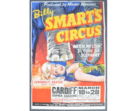 Billy Smart's Circus - 1950s (1959) - an original vintage promotional advertising poster for Billy Smarts Circus, with ' Watc