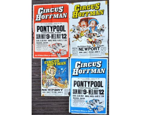 Circus Hoffman - 1960s / 70s - a collection of x4 original vintage promotional advertising posters for the circus. The first 