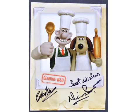 Aardman Animations - A Matter Of Loaf And Death (2008) - dual autographed 8x6" official promotional card from the film signed