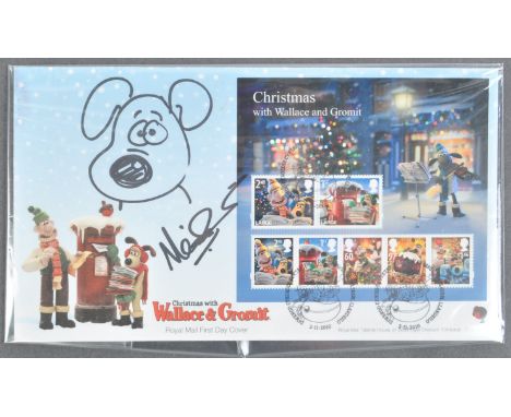 Aardman Animations - Wallace &amp; Gromit - Nick Park - official Royal Mail FDC First Day Cover featuring the Christmas theme