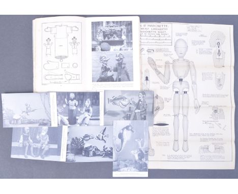 Hand Puppets / Marionettes - a collection of original vintage puppet related ephemera, all relating to the Lanchester Marione