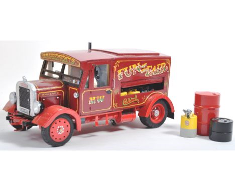 A charming hand made 1/16 scale Circus ' Fun Fair ' related showman's Scammell vehicle. The wagon named ' Devon Lady II ' and