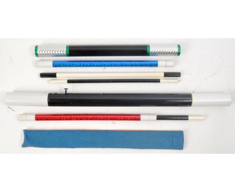 Magic Tricks - a collection of x5 vintage 1970s magician's prop wand / magic trick wands to include x2 colour changing wands 