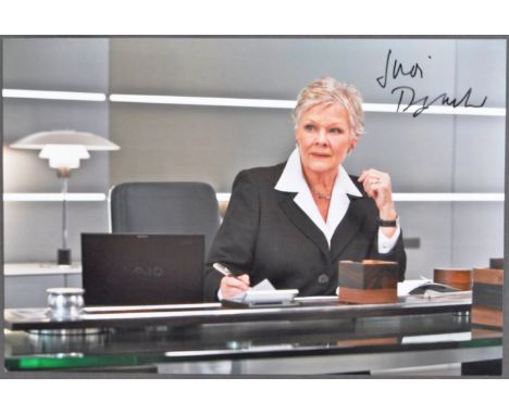 Dame Judi Dench - English Actress &amp; Author - impressive signed 8x12" colour photograph of Dench as M in the James Bond fr