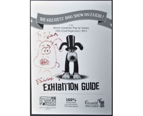 Aardman Animations - Wallace &amp; Gromit - Nick Park (creator) - an autographed signed sketch by Park on an original Gromit 