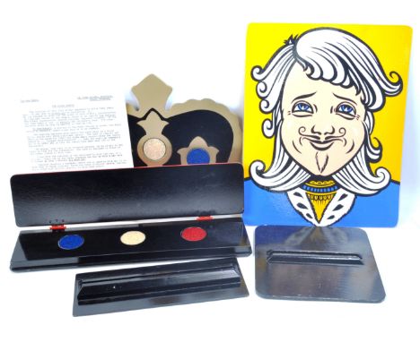 Magic Tricks - an original vintage 1960's Magicians wooden magic trick set ' The crown Jewels ' with instruction sheet. Appar