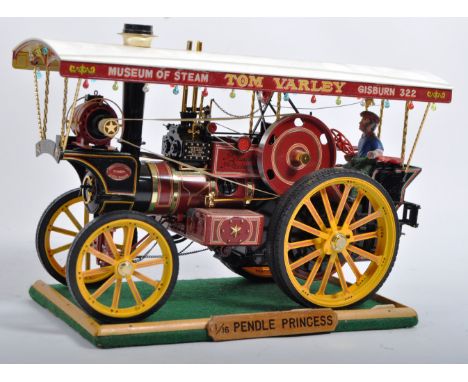 A charming hand made 1/16 scale Circus / Fun Fair related Steam Wagon ' Pendle Princess '. Very likely a modified kit, of pla