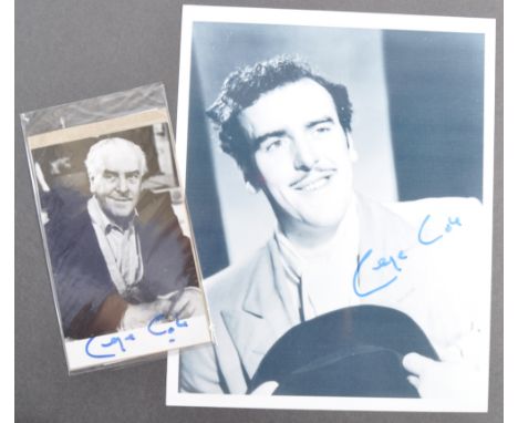 George Cole (1925-2015) - Minder - two autographed black and white photographs, the first an 8x10" early photograph and the o