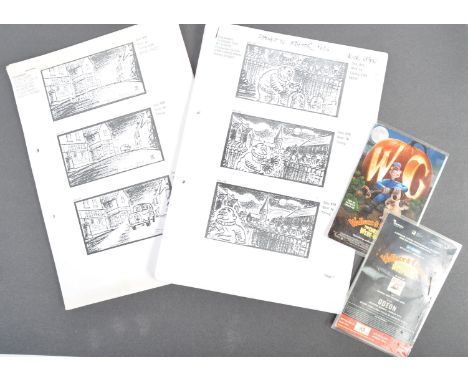 Aardman Animations - Wallace and Gromit The Curse Of The Were-Rabbit (2005) - two original production used storyboard sequenc