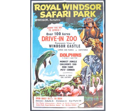 Royal Windsor Safari Park - 1960s (1969) - a rare original promotional advertising poster for Royal Windsor Safari Park. The 