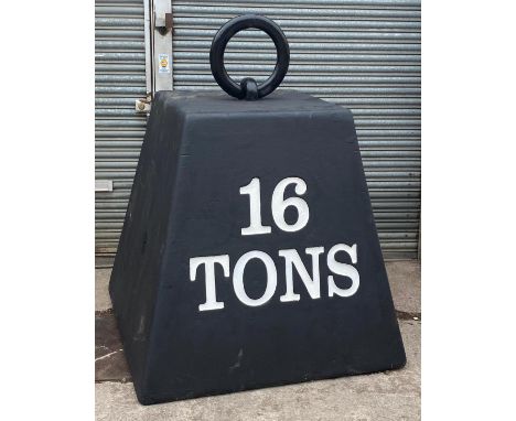 Monty Python's Fling Circus - A huge impressive Monty Python themed ' 16 Ton Weight ' replica prop. The polystyrene display p