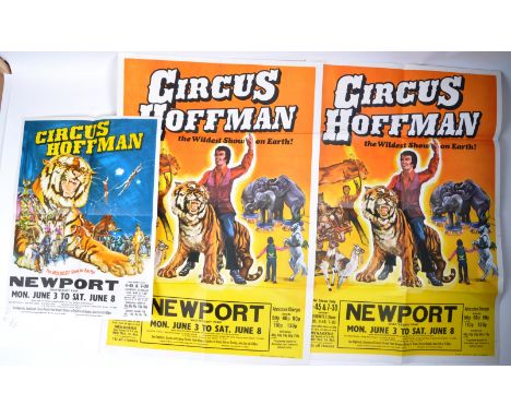 Circus Hoffman - 1960s / 70s - a collection of x3 original vintage promotional advertising posters for the circus. The first 