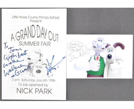 Aardman Animations - Wallace &amp; Gromit - two autographed items, comprising; Julian Nott (Wallace &amp; Gromit Theme Compos