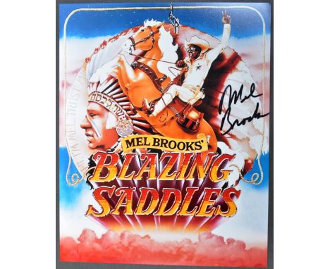 Mel Brooks - American Comedian, Actor & Director - rare signed 8x10" ' Blazing Saddles ' movie poster photograph signed by Br