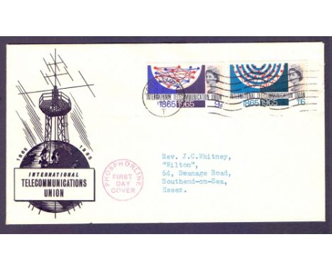 FIRST DAY COVER : 1965 ITU PHOSPHOR illustrated FDC, cancelled by Southampton T machine slogan 