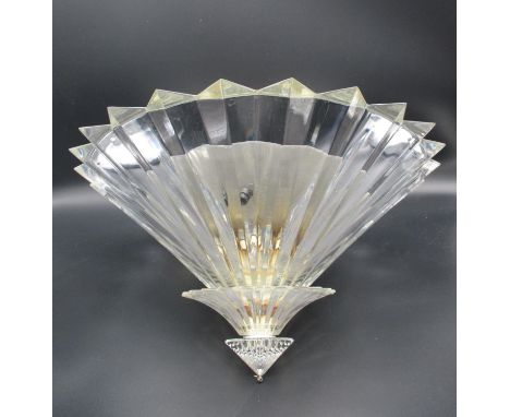 A Baccarat Mille Nuits crystal ceiling light with three prism design tiers, signed Mathias, 9"h, 15 1/2"dia