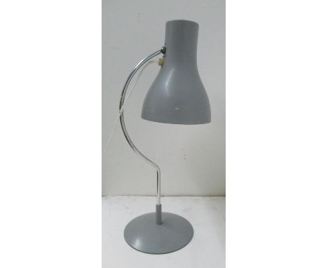 A 1970s Josef Hurka design desk lamp by Lidokov with a grey shade and base, pat tested and re-wired 