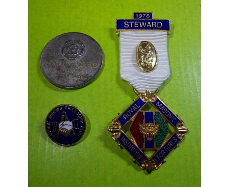 ROYAL MASONIC INSTITUTION FOR GIRLS ENAMEL MEDALLION