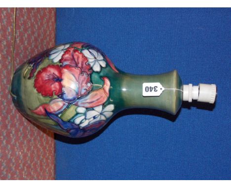 MOORCROFT POTTERY BALUSTER TABLE LAMP, HEIGHT 41 CM