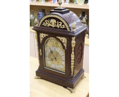 A late 19th century gilt metal mounted mahogany eight day bracket clock height 65cm