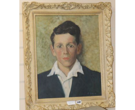A. Eadie, oil on canvas, portrait of a young man, 49 x 39cm