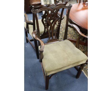A set of six Chippendale style dining chairs