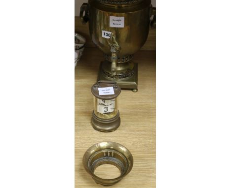 A brass samovar and a brass "Flick" clock