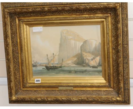 Grimshaw, "London scene" and a David Roberts lithograph print "Gibraltar"