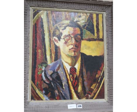 After Duncan Grant, oil on board painted on both sides, self portrait, 54 x 44.5cm