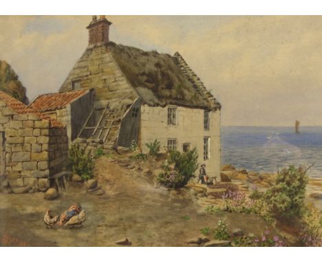 John Joseph Potts (British 1844-1933): Lady Palmer's Cottage Runswick Bay, watercolour signed and dated 1884, 29cm x 40cm Con