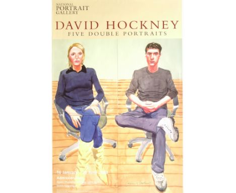 David Hockney (British 1934-): 'David Hockney Five Double Portraits', signed exhibition poster for National Portrait Gallery 